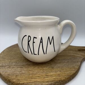 Rae Dunn CREAM Cup Magenta Artisan Collection  3.75" (No #) Preown Replacement